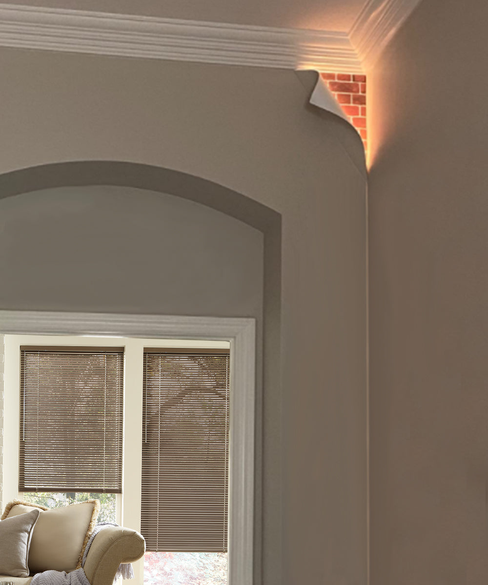18H BIG REVEAL LED CORNER LIGHT WHITE CURVED METAL