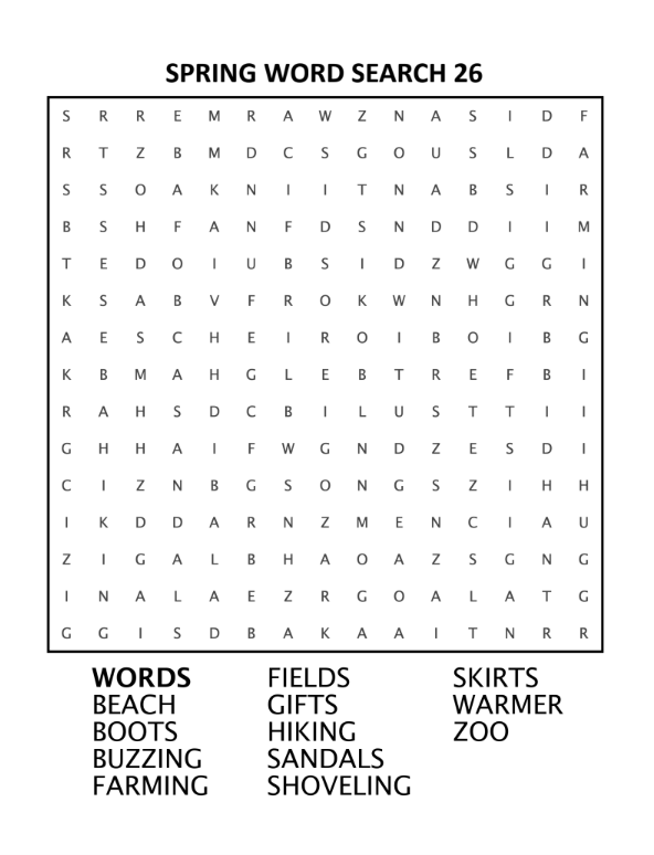 50 Spring Word Search Puzzles with Answers – Instant Download