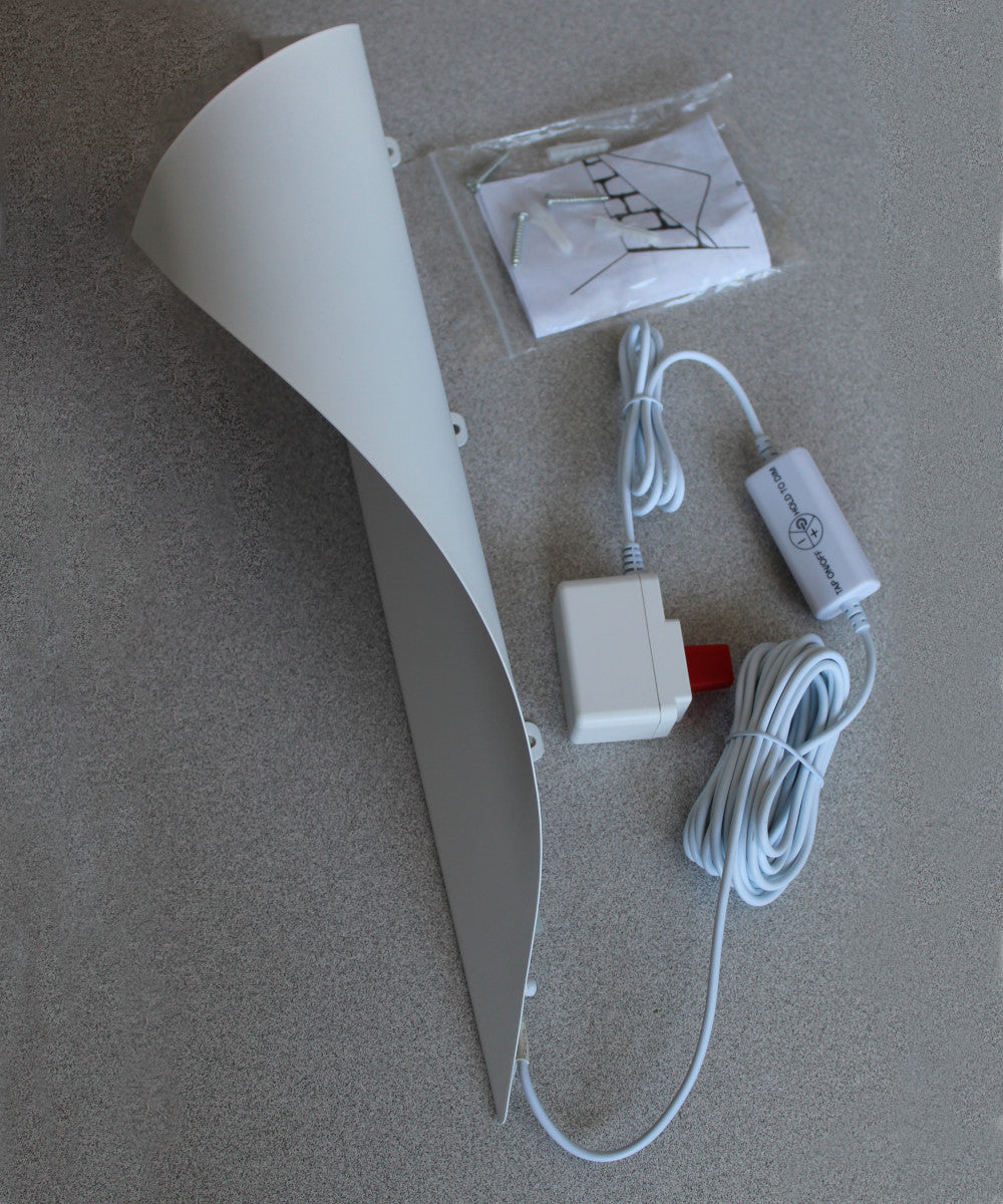 18H BIG REVEAL LED CORNER LIGHT WHITE CURVED METAL
