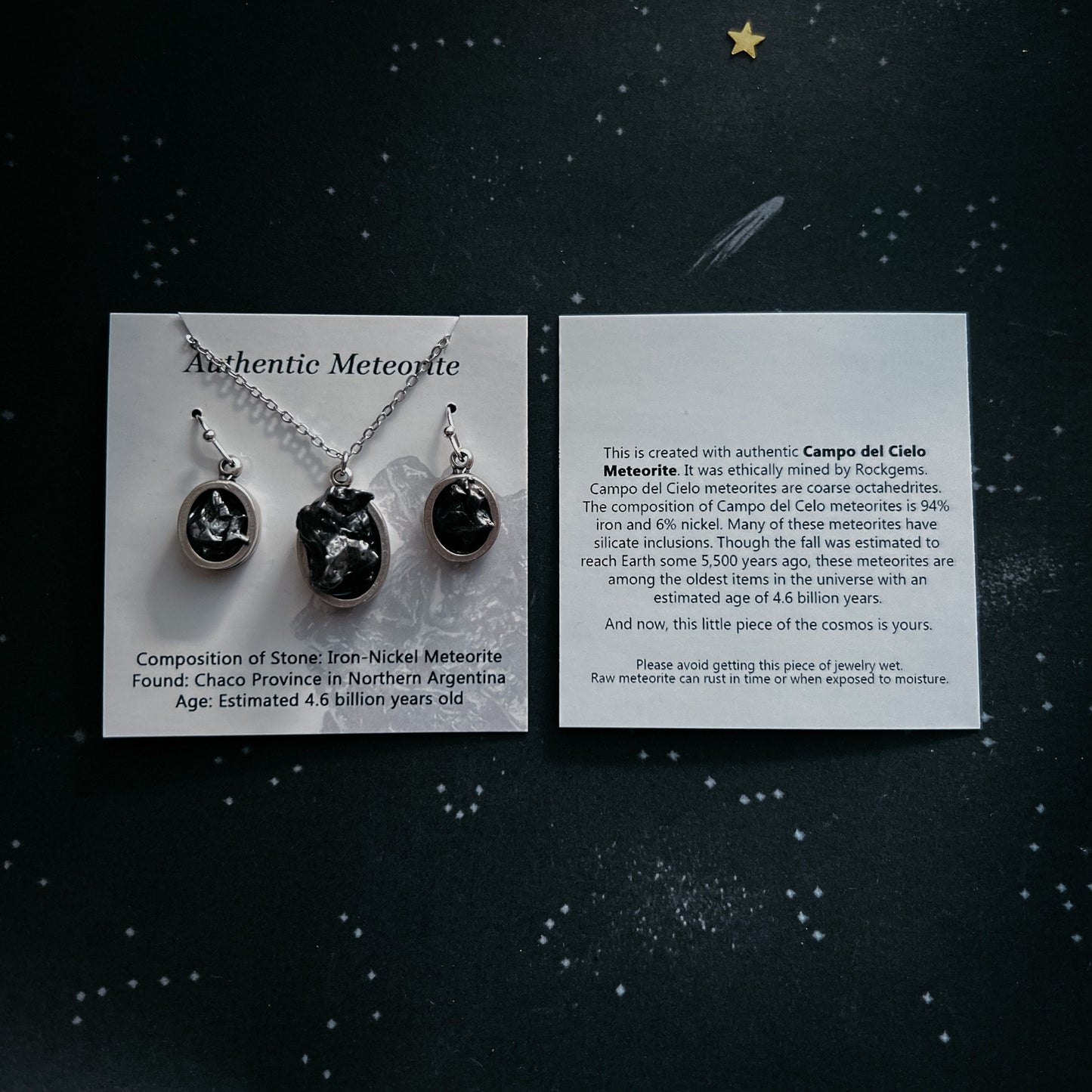 SPACE TIME HOURGLASS NECKLACE WITH METEORITE DUST