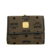 MCM BROWN CANVAS KISSLOCK WALLET #3937
