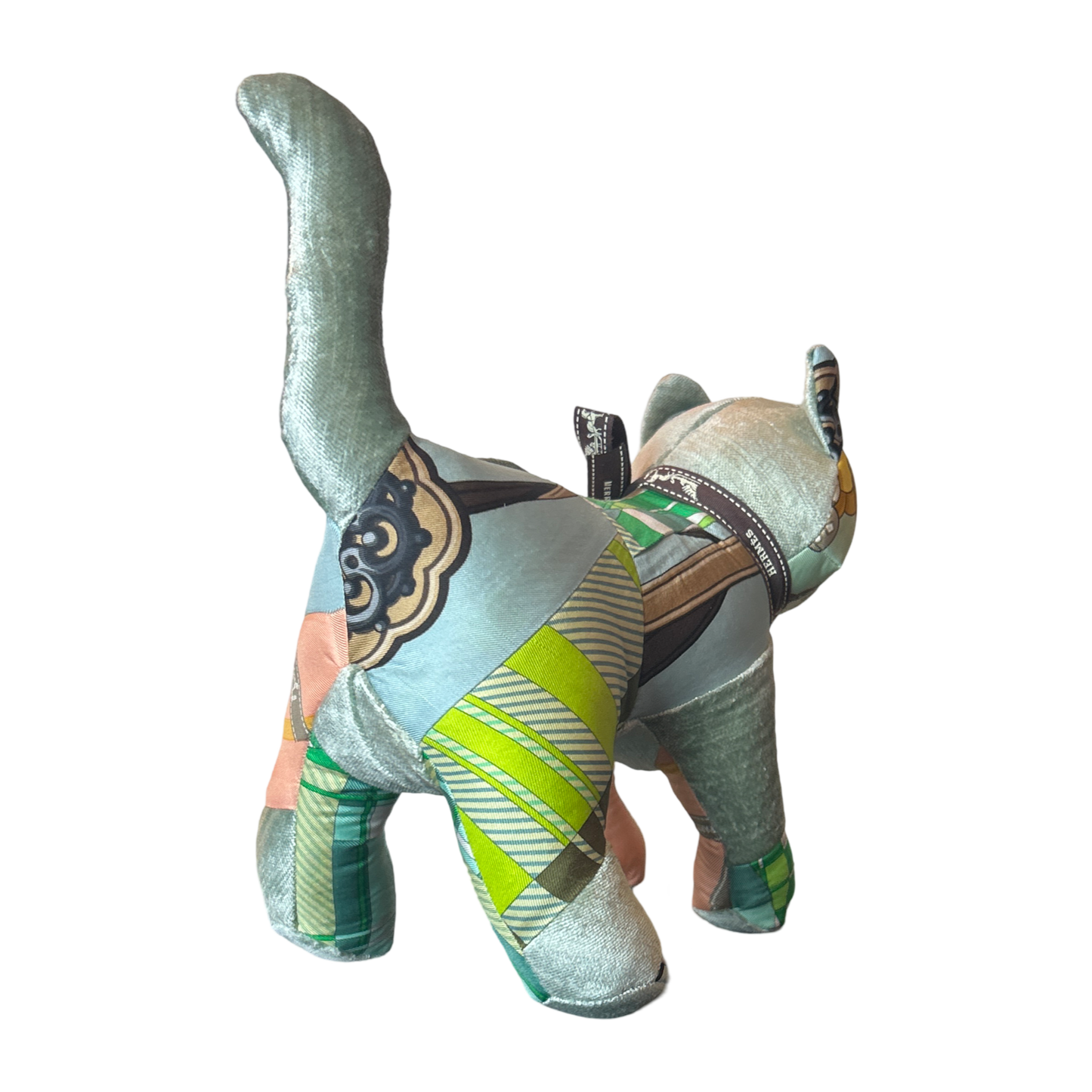 VINTAGE SILK SCARF PATCHWORK KITTEN