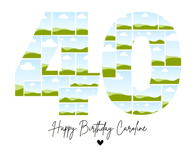 40th Birthday Photo Collage Canva Template – Customizable Milestone Memory