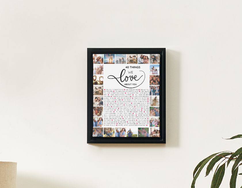 40 Things We Love About You – 40th Birthday Custom Wall Art Template