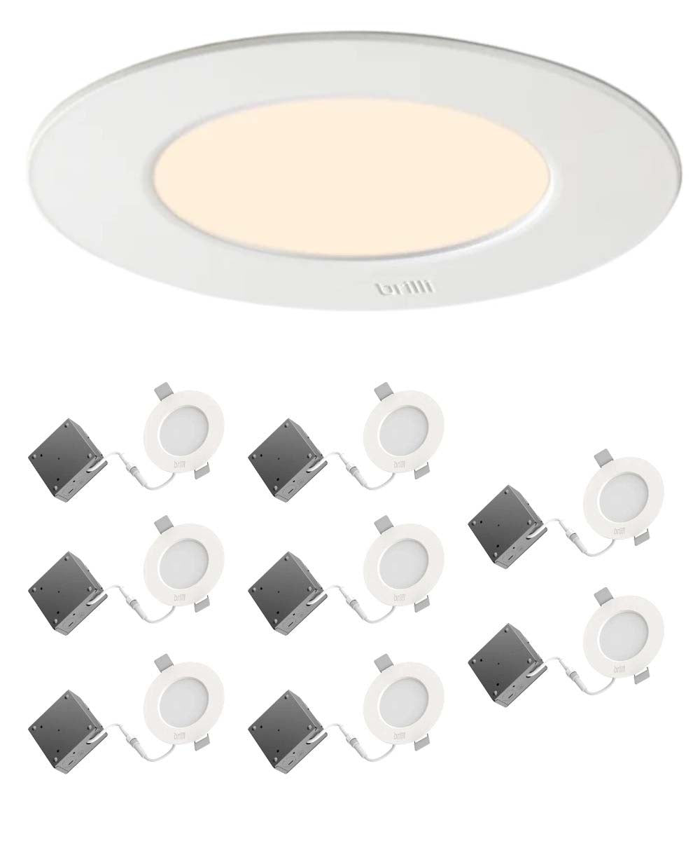 8 PACK - BRILLI 4W COLOR TUNABLE LED CANLESS RECESSED RETROFIT DOWNLIGHT FLUSH MOUNT LIGHT FIXTURE