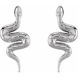 STERLING SILVER PAIR SNAKE FRICTION BACK EARRING