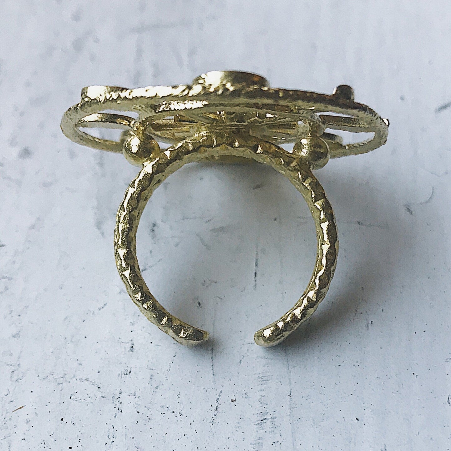 LARGE MOON PHASE STATEMENT COCKTAIL RING