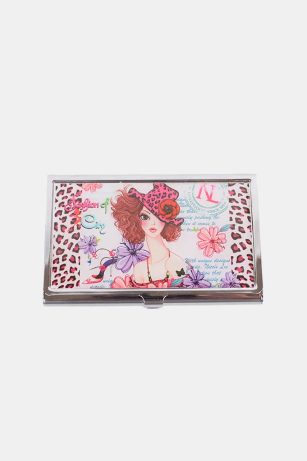 NICOLE LEE USA PRINTED BUSINESS CARD CASE