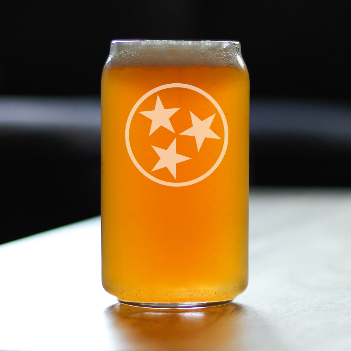 TENNESSEE FLAG BEER CAN PINT GLASS - STATE THEMED DRINKING DECOR AND GIFTS FOR TENNESSEAN WOMEN & MEN - 16 OZ GLASSES