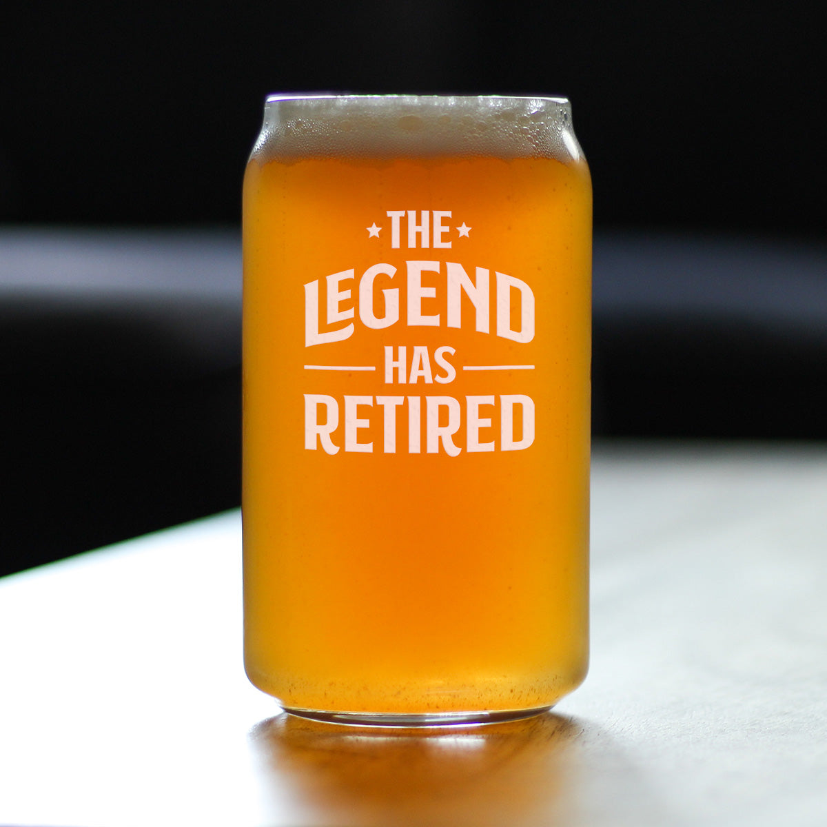 THE LEGEND HAS RETIRED - BEER CAN PINT GLASS - FUNNY RETIREMENT GIFTS FOR BOSS OR COWORKERS - 16 OZ