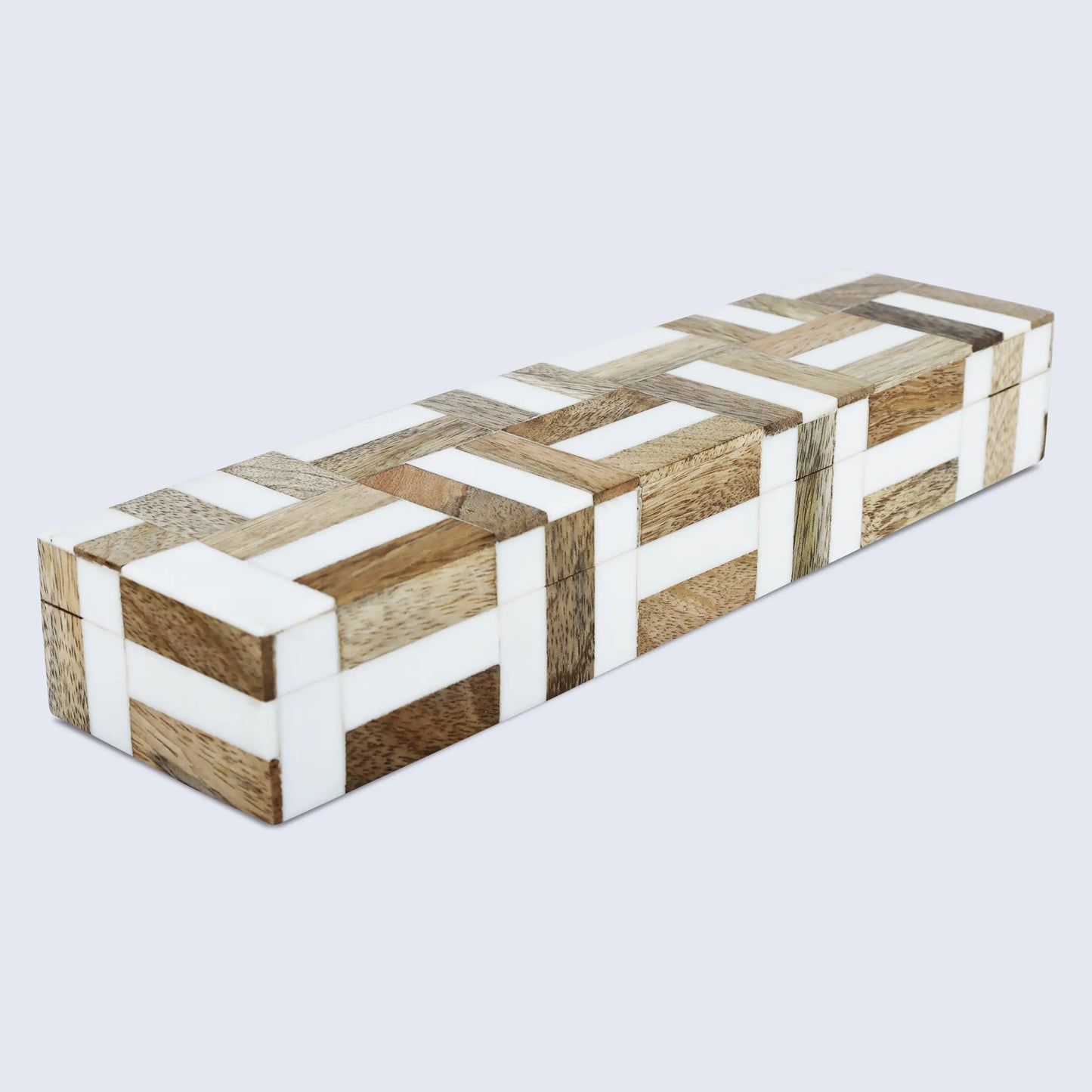 MARQUET CHASE WOOD & RESIN INLAY DECORATIVE STORAGE BOX