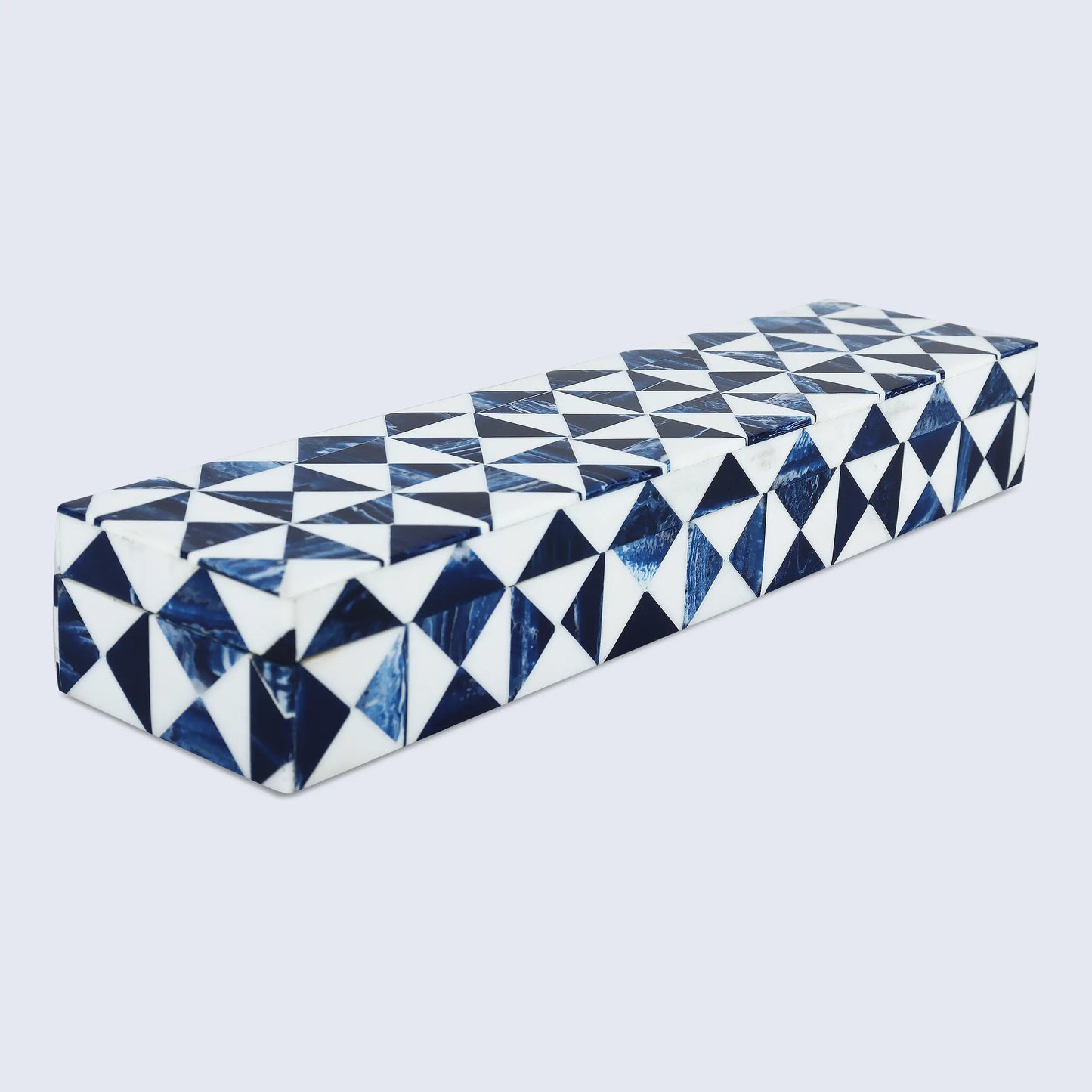 MARQUET INDIGO RESIN INLAY DECORATIVE STORAGE BOX
