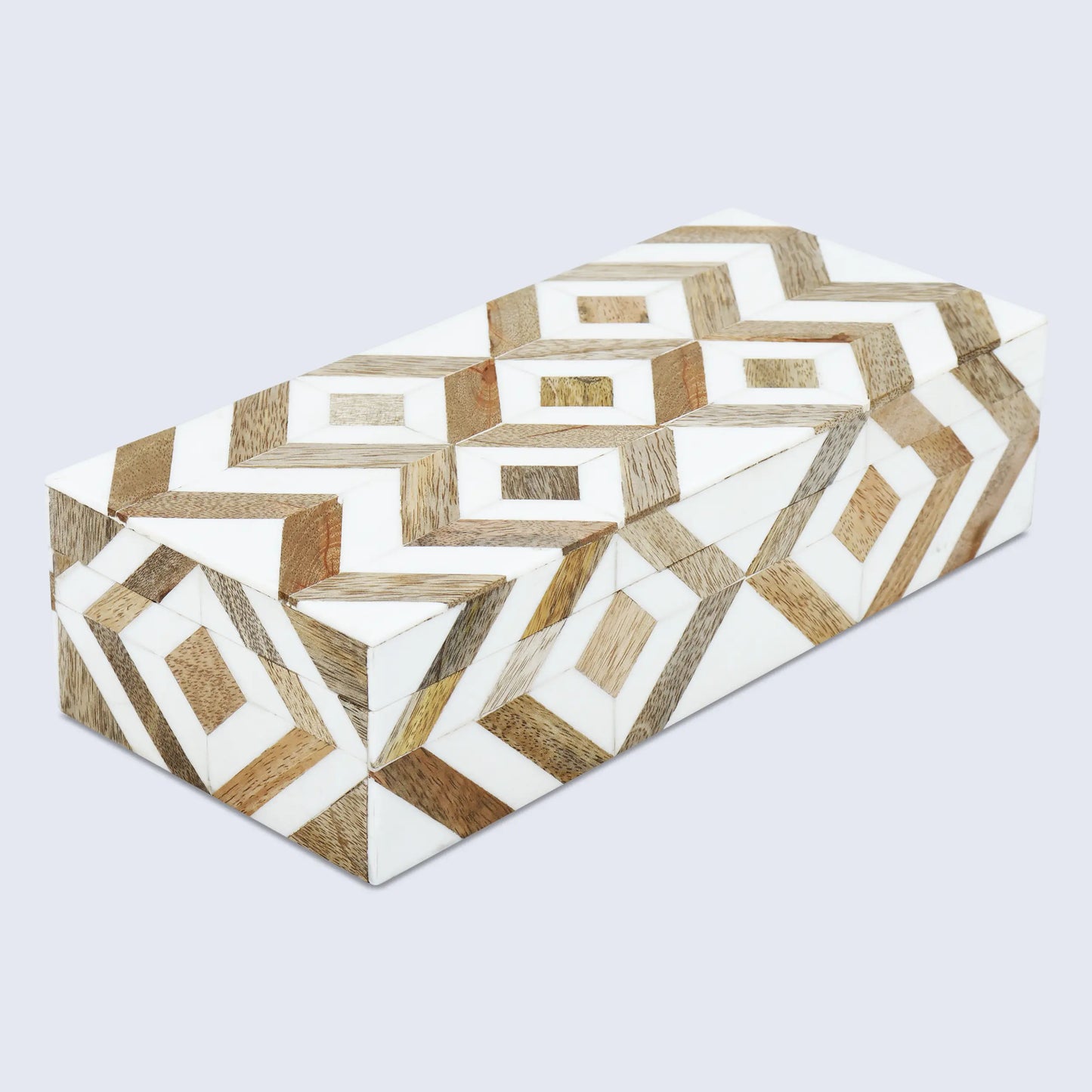 MARQUET ARRAY RESIN & WOOD INLAY DECORATIVE STORAGE BOX