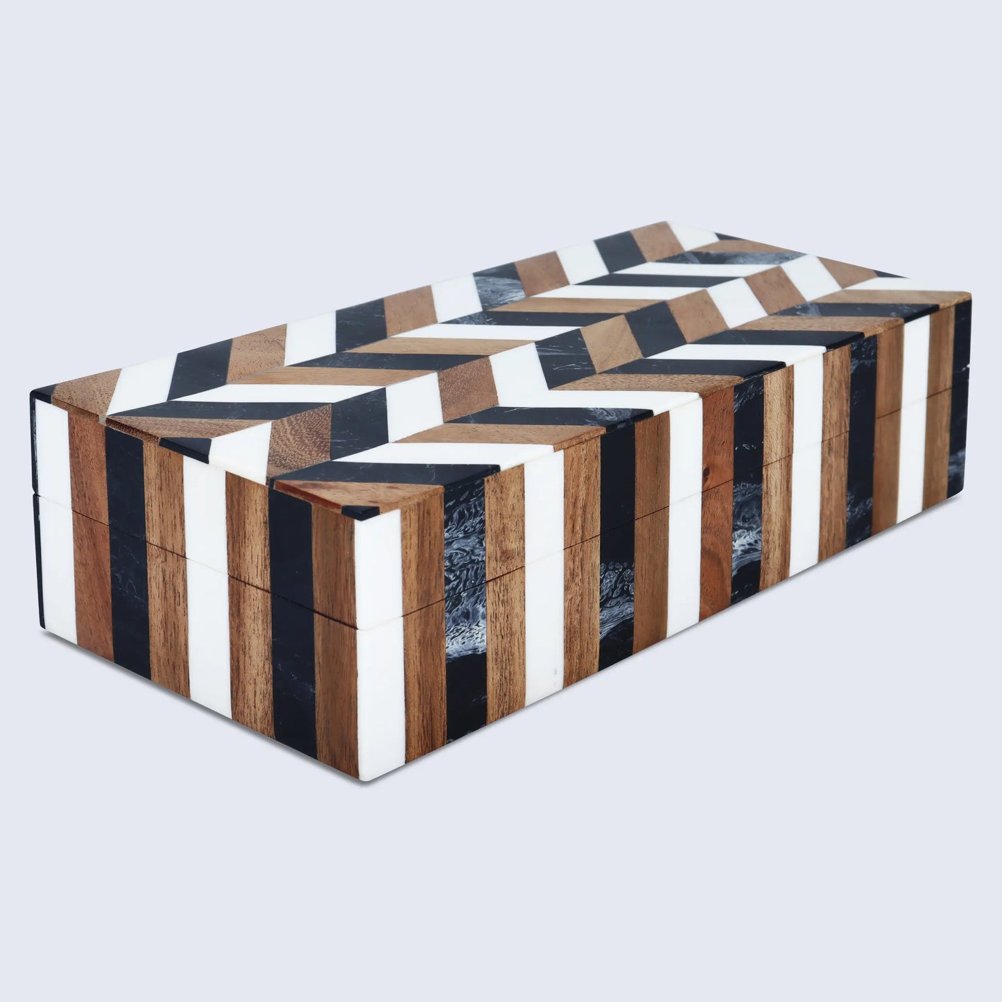 MARQUET COSMO RESIN & WOOD INLAY DECORATIVE STORAGE BOX - 8 SIZES