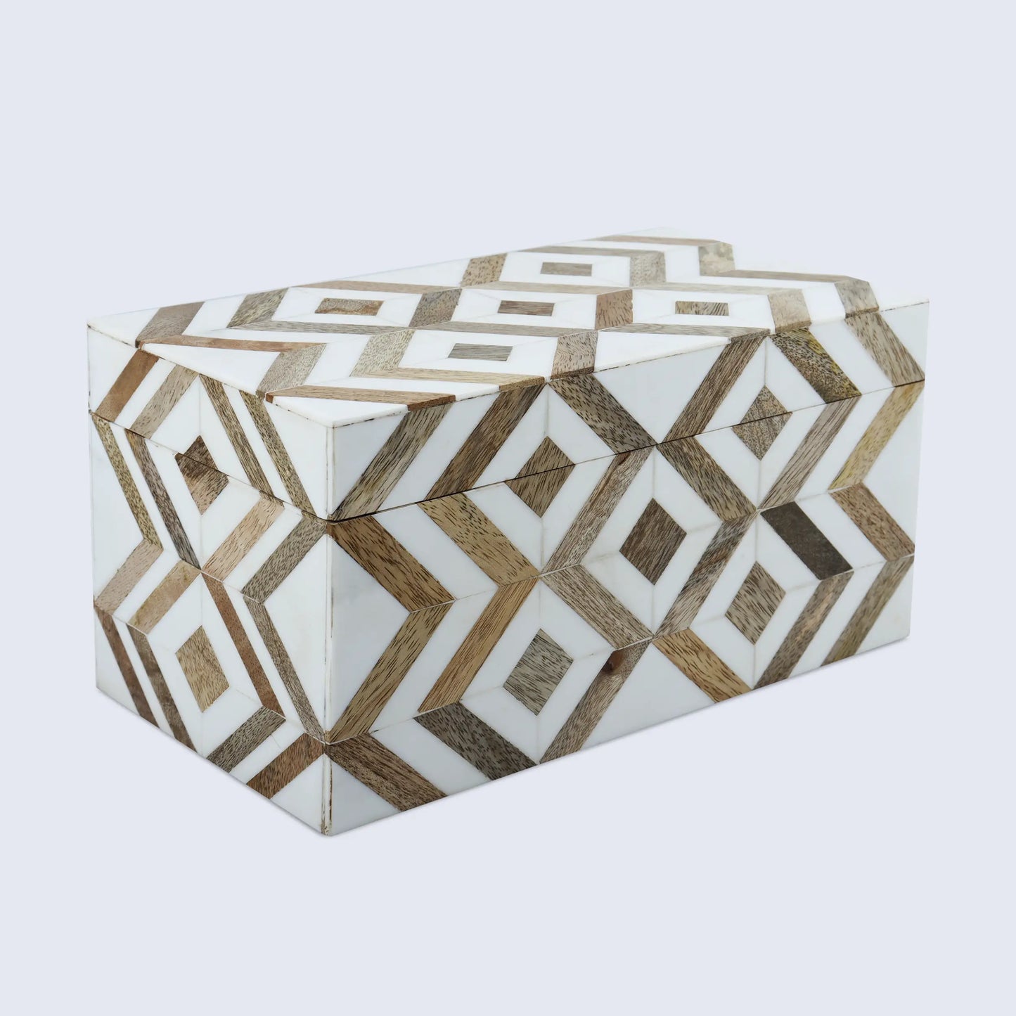 MARQUET ARRAY RESIN & WOOD INLAY DECORATIVE STORAGE BOX
