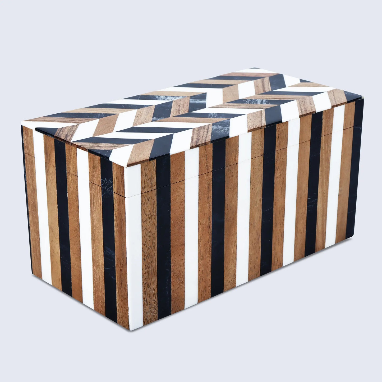 MARQUET COSMO RESIN & WOOD INLAY DECORATIVE STORAGE BOX - 8 SIZES
