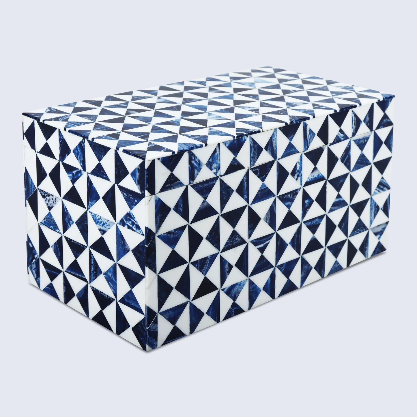 MARQUET INDIGO RESIN INLAY DECORATIVE STORAGE BOX