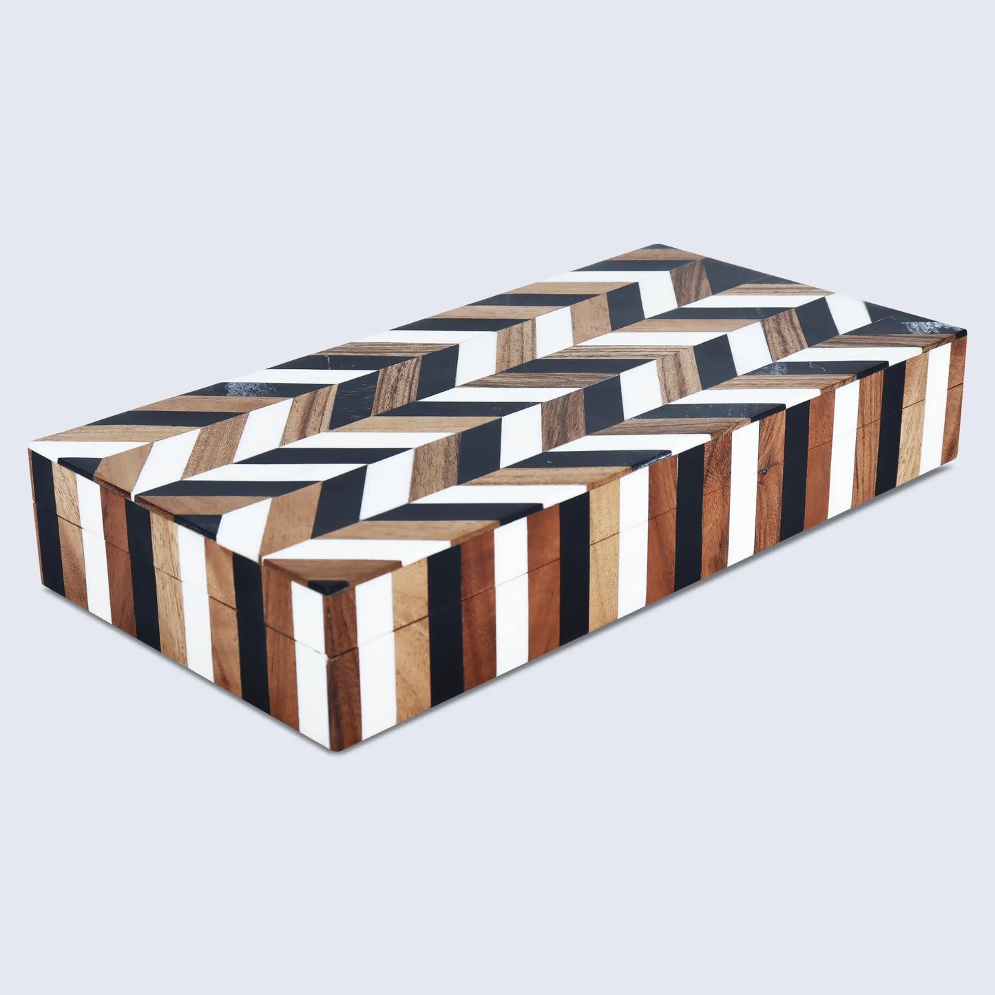 MARQUET COSMO RESIN & WOOD INLAY DECORATIVE STORAGE BOX - 8 SIZES