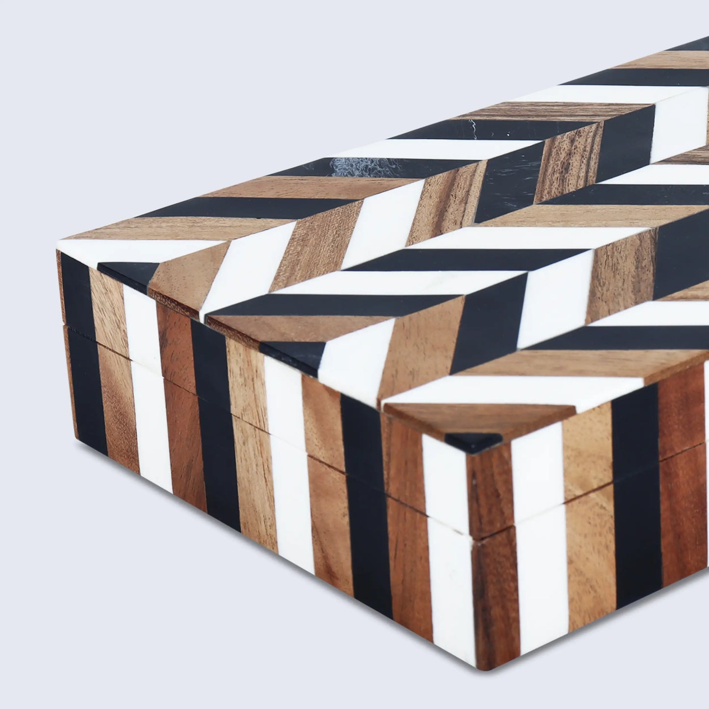 MARQUET COSMO RESIN & WOOD INLAY DECORATIVE STORAGE BOX - 8 SIZES