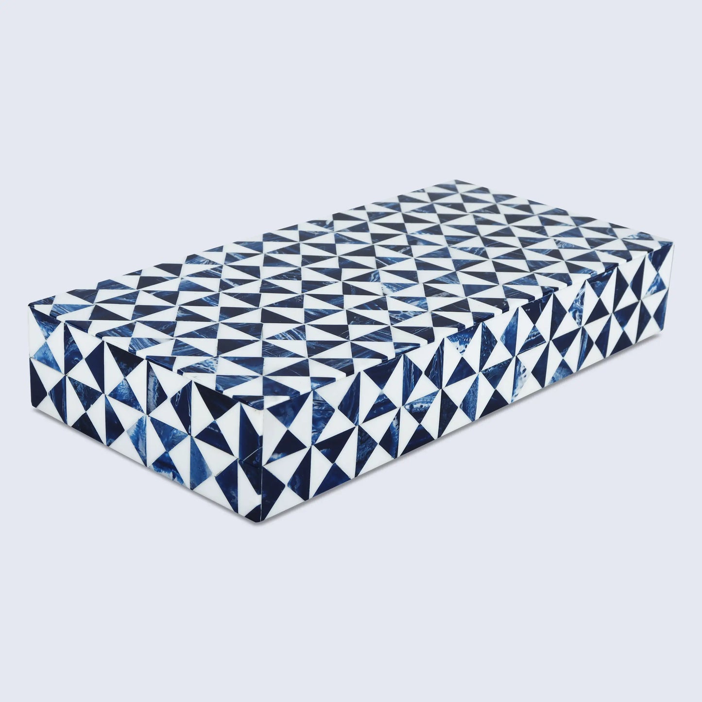 MARQUET INDIGO RESIN INLAY DECORATIVE STORAGE BOX