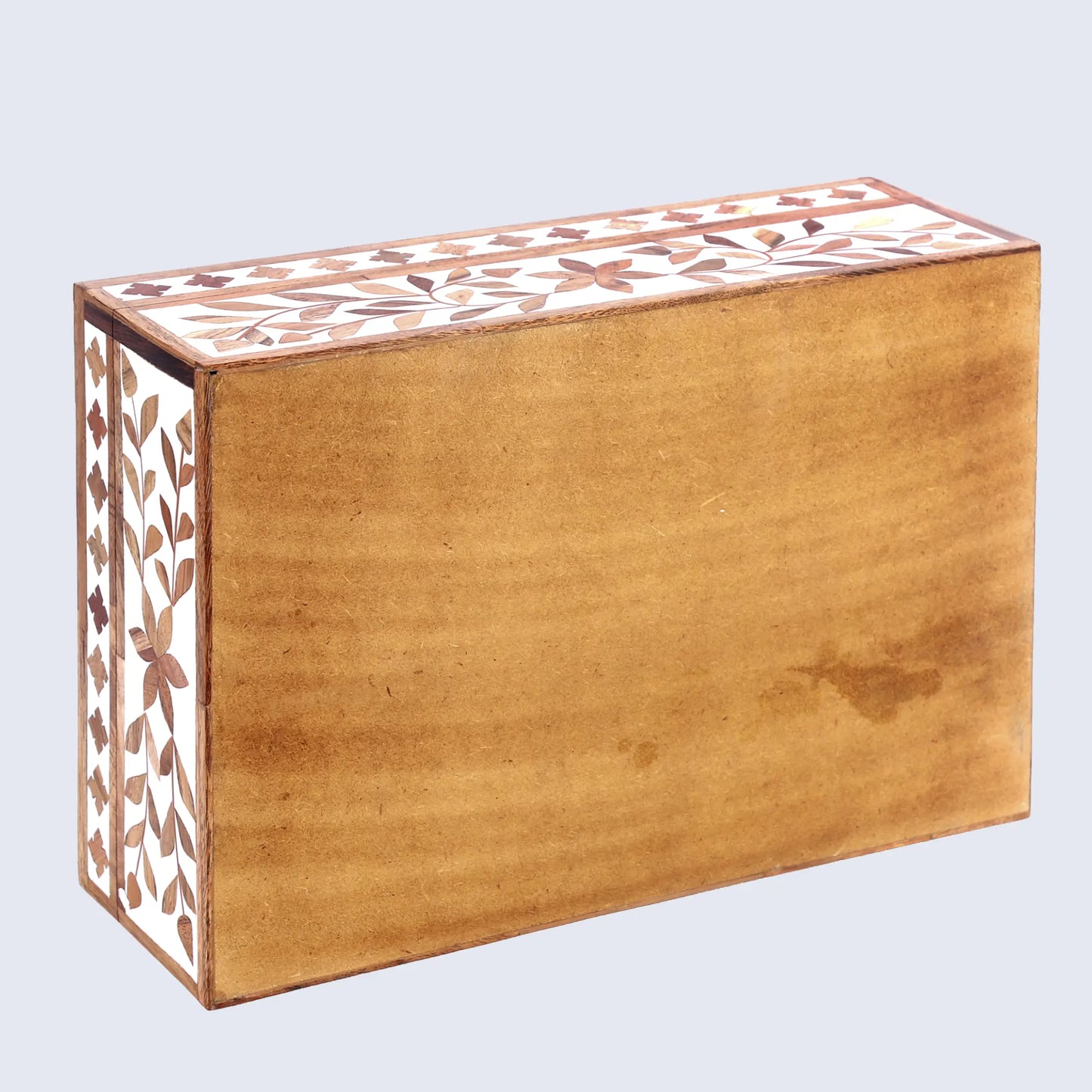 DECORATIVE STORAGE BOX ALHAMBRA BOUQUET WOOD & RESIN INLAY IN 12 X 8 X 4 INCH