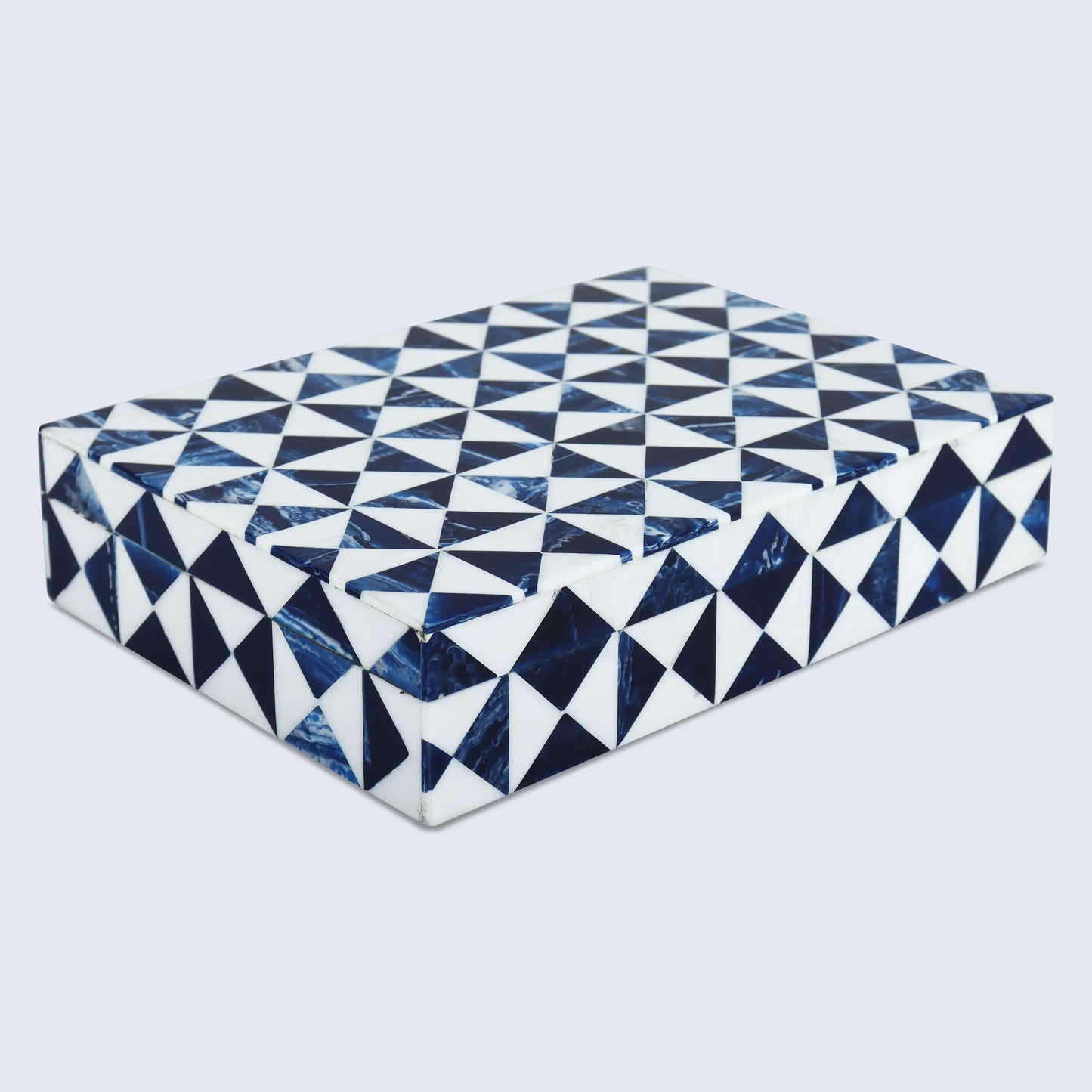 MARQUET INDIGO RESIN INLAY DECORATIVE STORAGE BOX