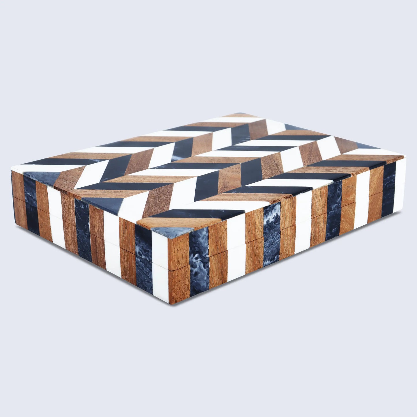 MARQUET COSMO RESIN & WOOD INLAY DECORATIVE STORAGE BOX - 8 SIZES