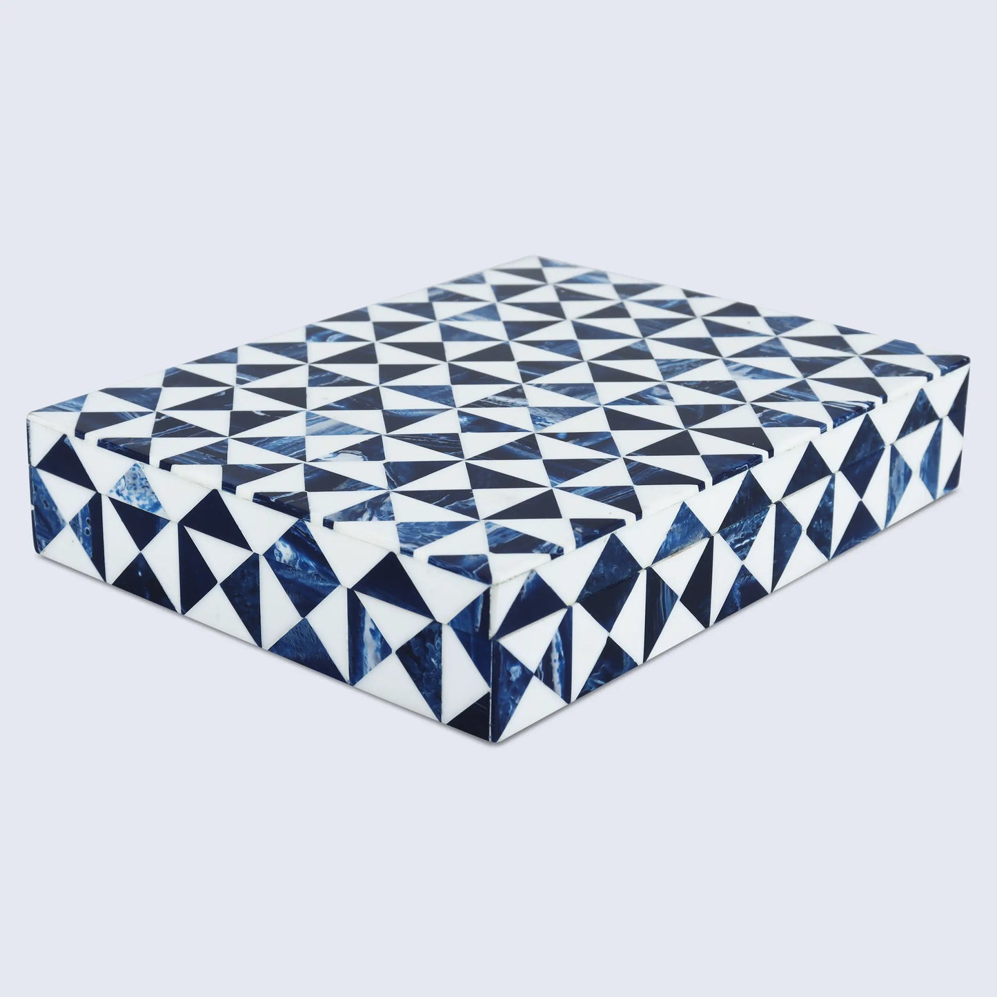 MARQUET INDIGO RESIN INLAY DECORATIVE STORAGE BOX