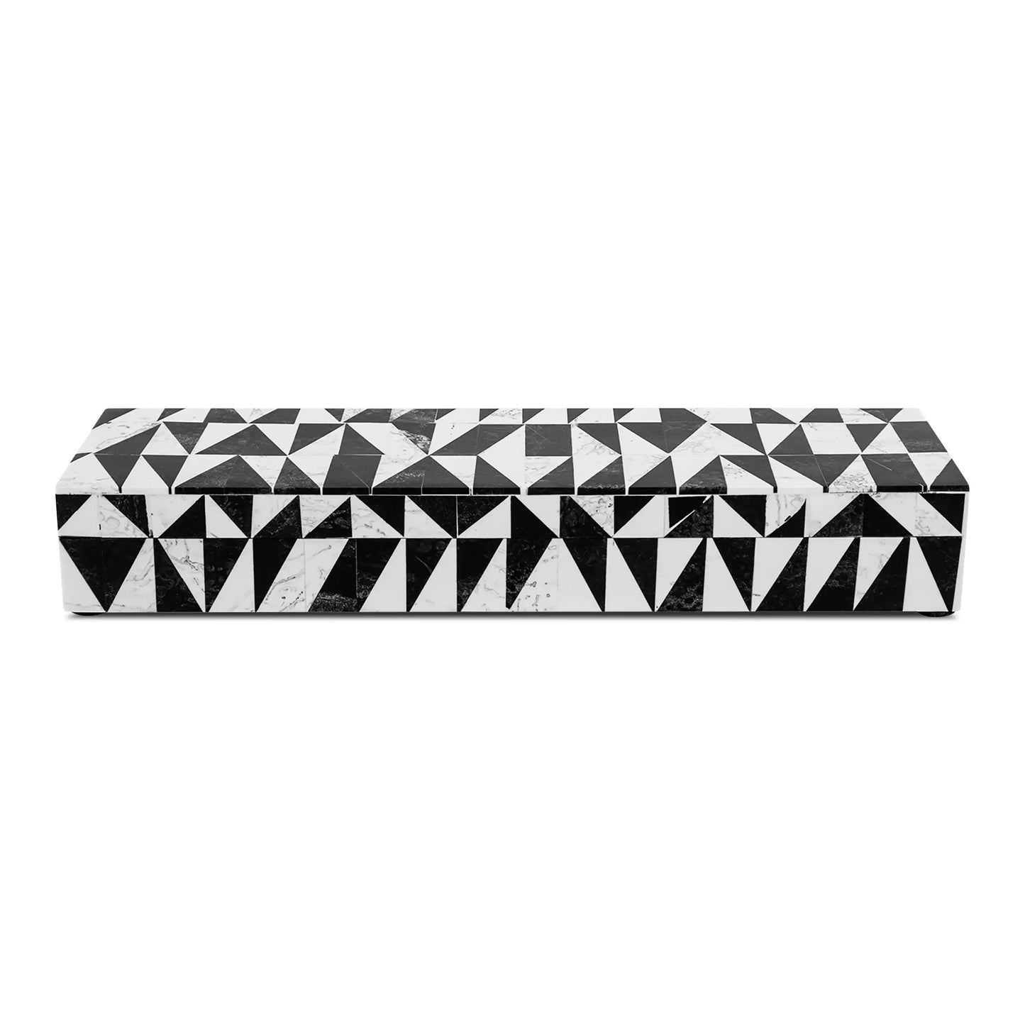 DECORATIVE STORAGE BOX MEDLEY HARLEQUIN RESIN INLAY IN 7 SIZES, BLACK & WHITE