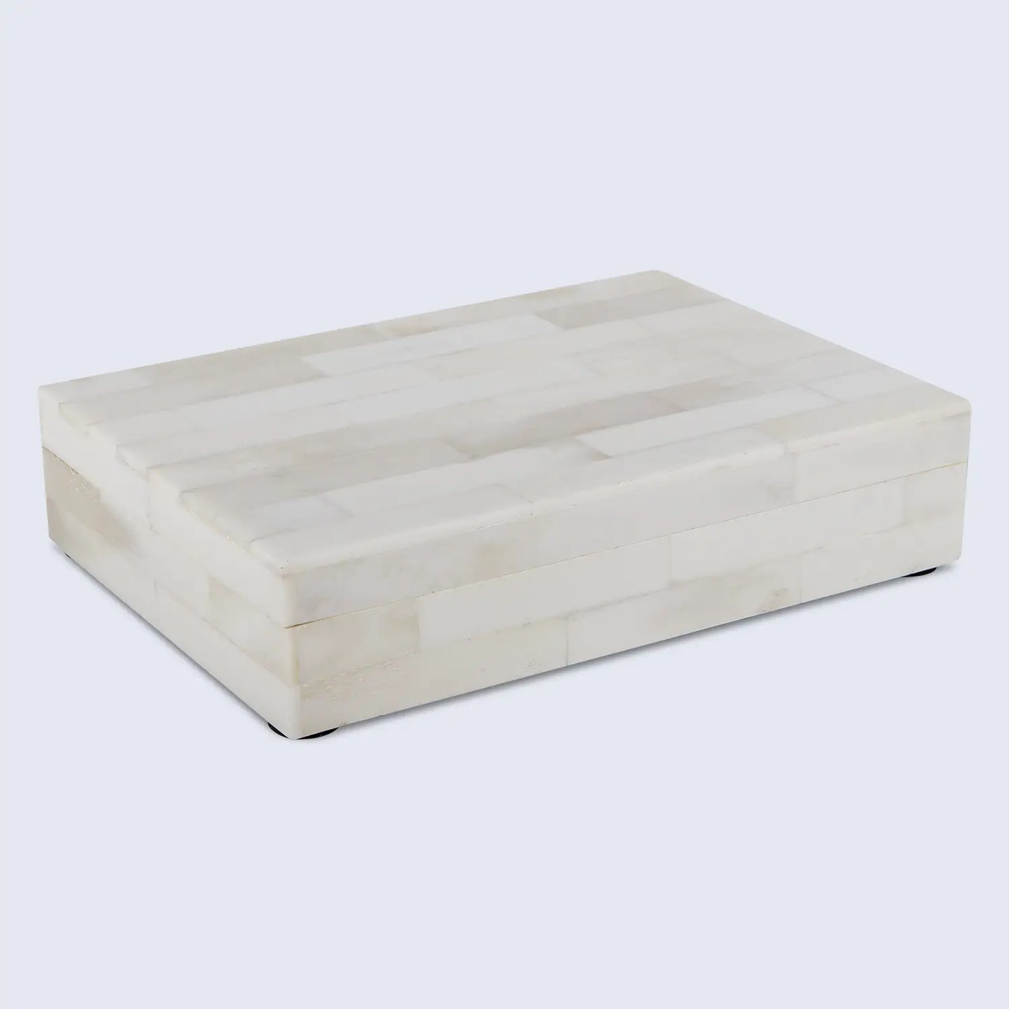DECORATIVE STORAGE BOX PLAIN WHITE BONE INLAY IN 8 SIZES