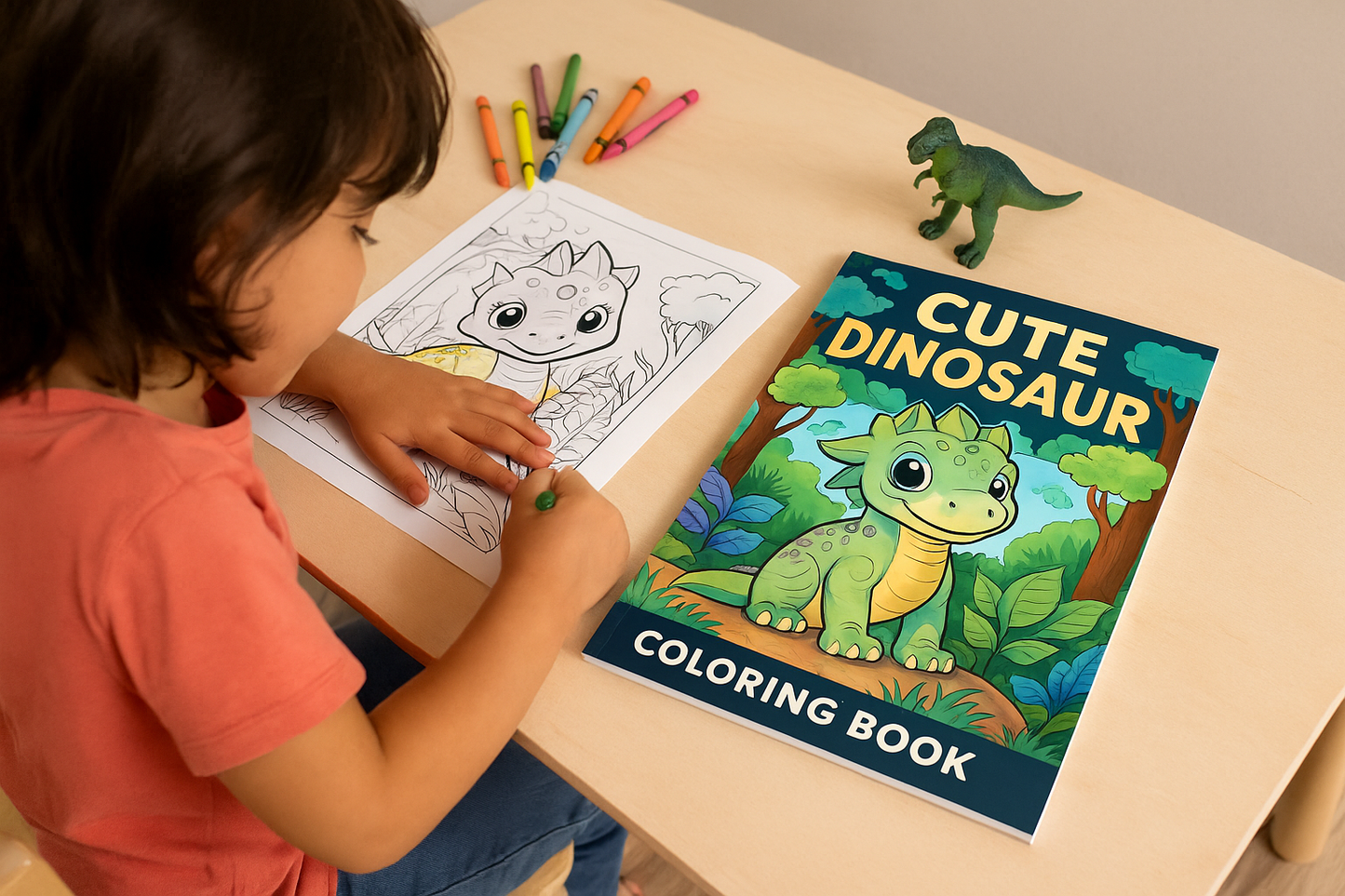 50 Cute Dinosaur Coloring Pages – Instant Download PDF