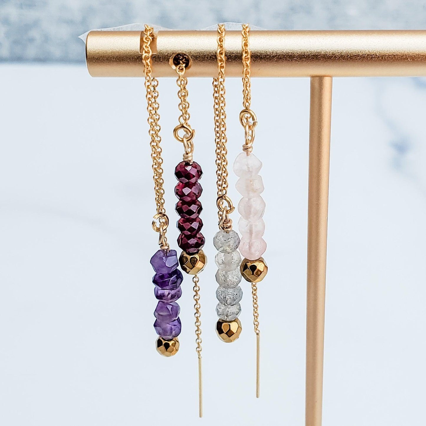 CRYSTAL THREADER EARRINGS