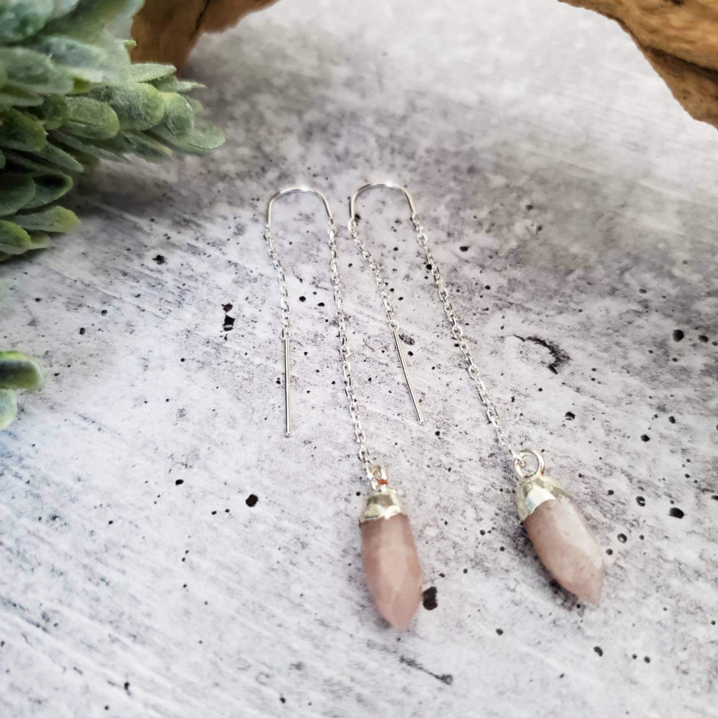 CRYSTAL THREADER LONG DANGLE STATEMENT EARRINGS