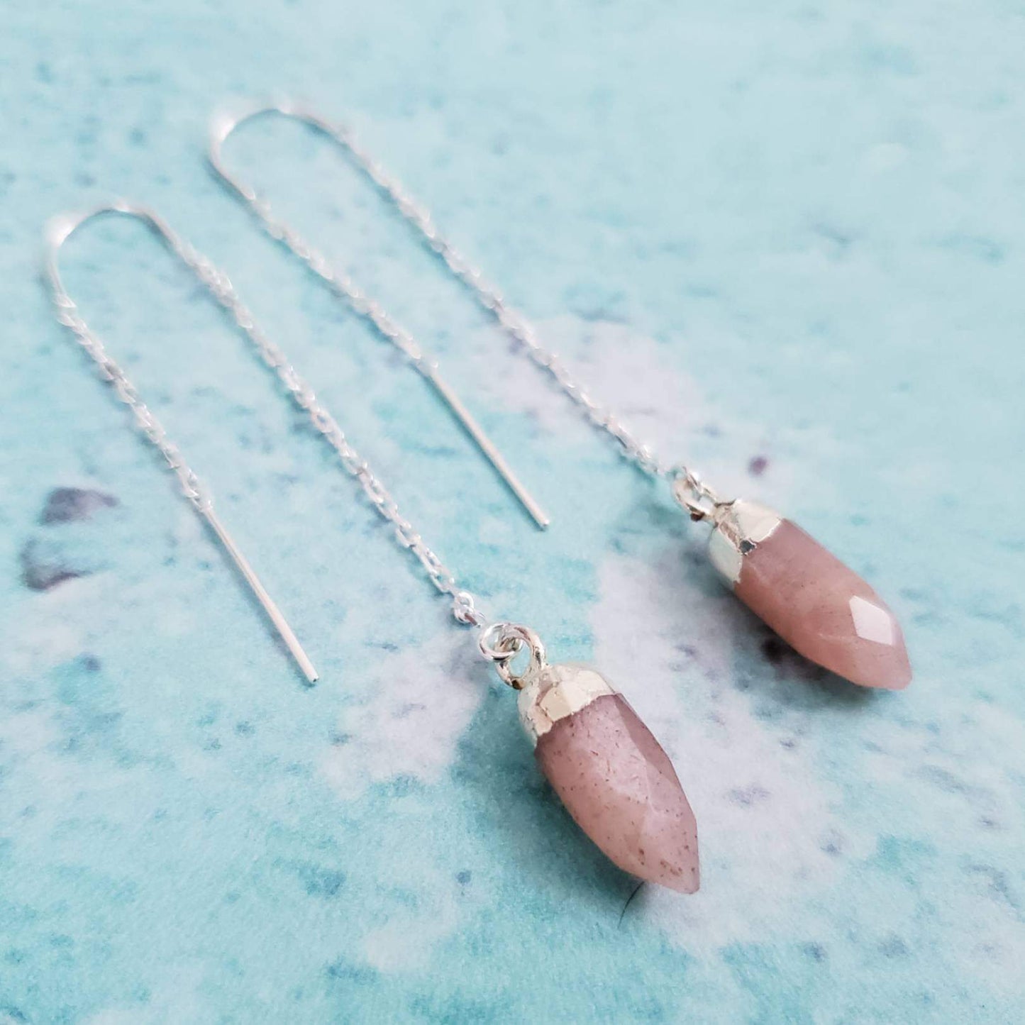 CRYSTAL THREADER LONG DANGLE STATEMENT EARRINGS