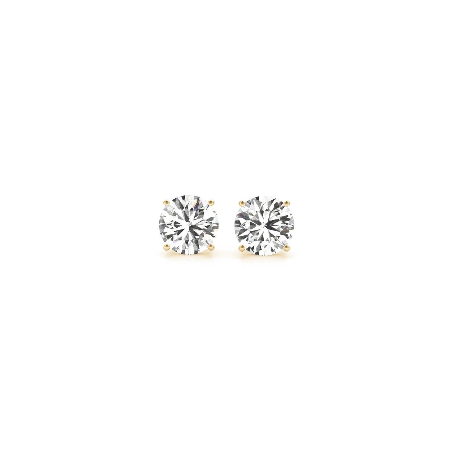 1 CTTW CERTIFIED IGI LAB GROWN ROUND DIAMOND EARRINGS 14K YELLOW GOLD (G/VS2)