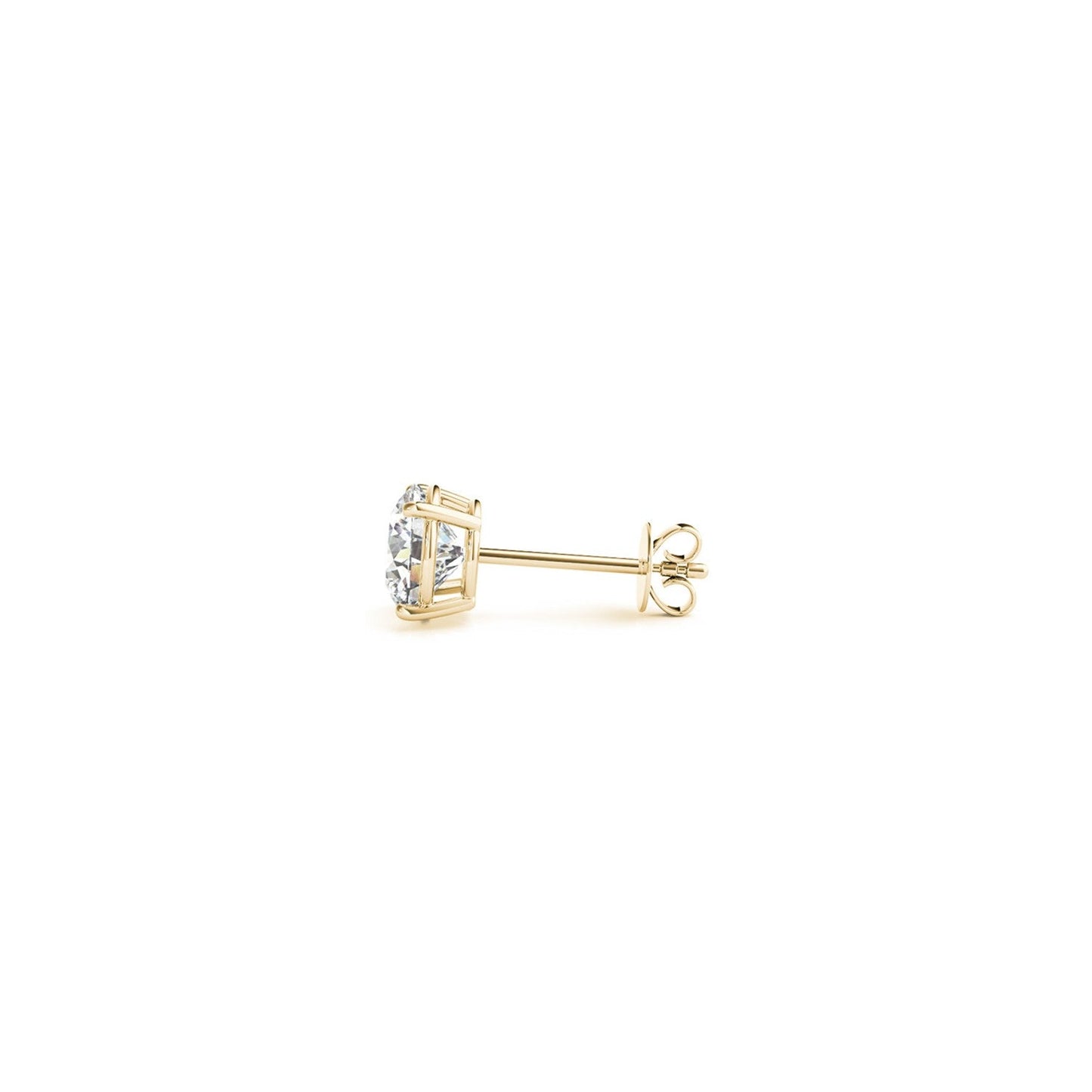 1 CTTW CERTIFIED IGI LAB GROWN ROUND DIAMOND EARRINGS 14K YELLOW GOLD (G/VS2)