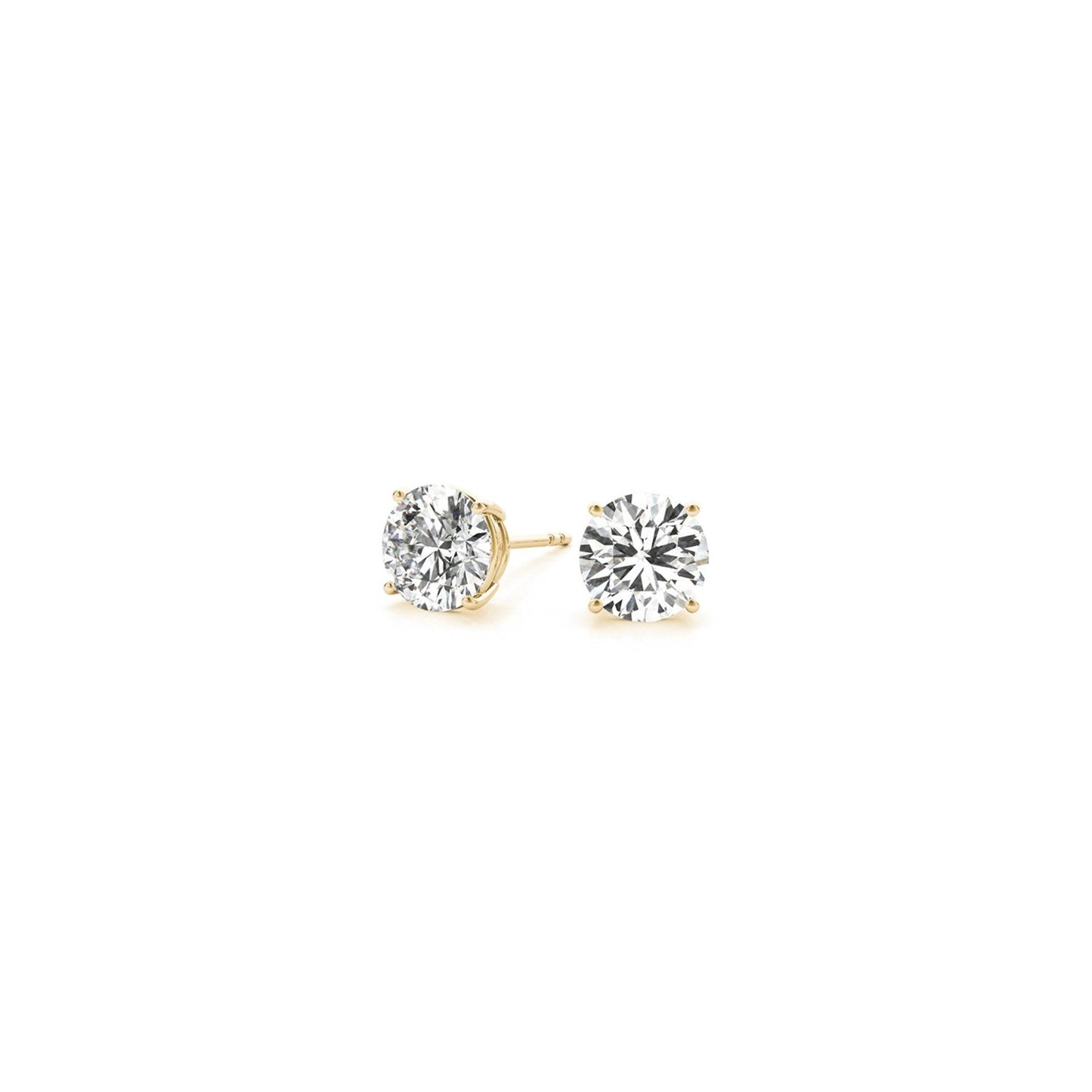 1 CTTW CERTIFIED IGI LAB GROWN ROUND DIAMOND EARRINGS 14K YELLOW GOLD (G/VS2)