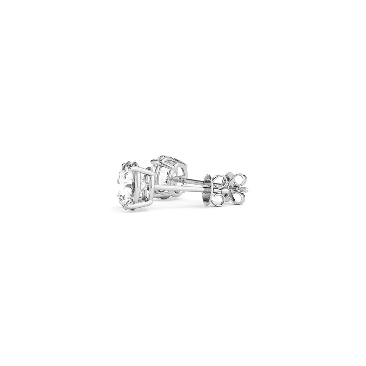 1 1/2 CTTW CERTIFIED IGI LAB GROWN ROUND DIAMOND EARRINGS 14K WHITE GOLD (G/VS2)