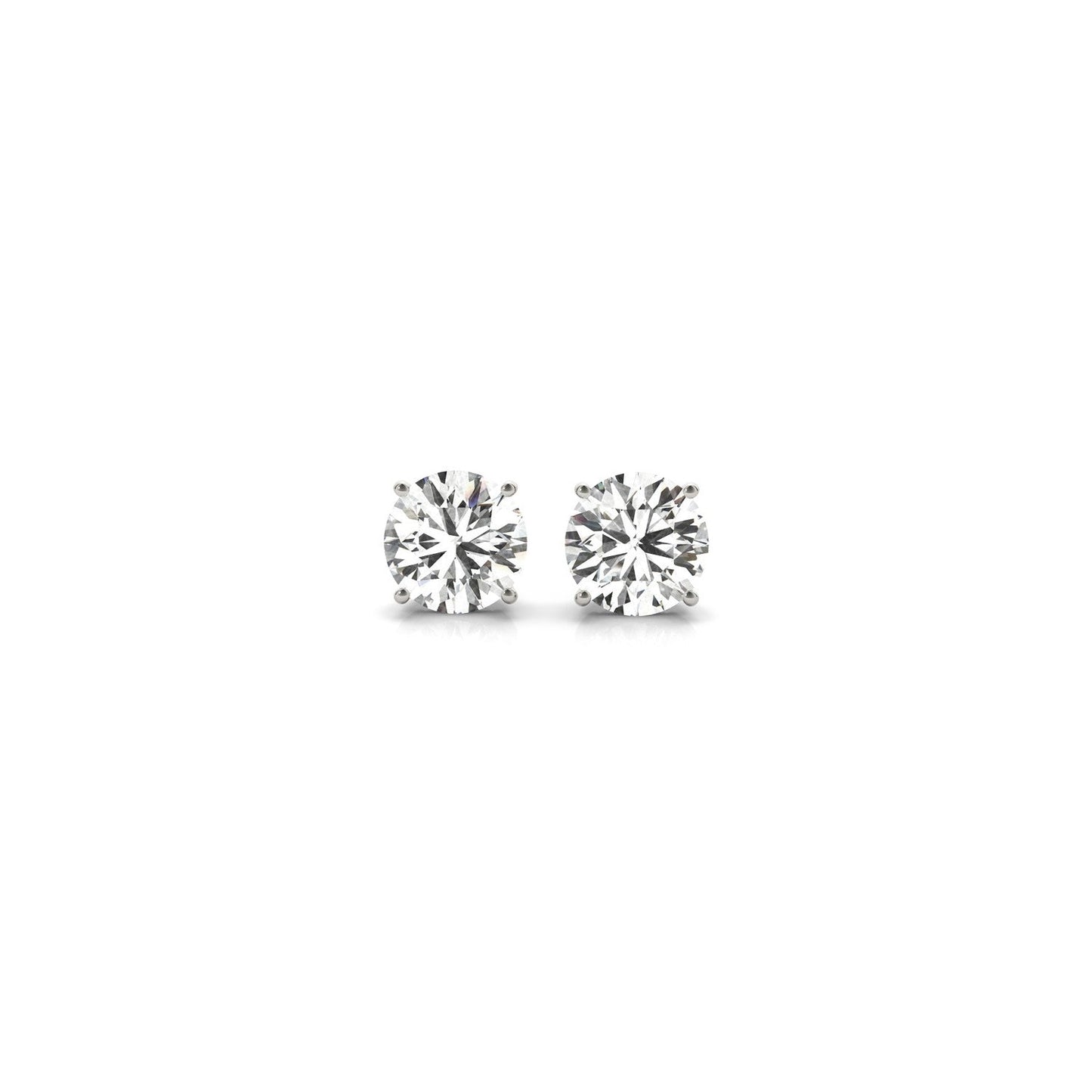 1 CTTW CERTIFIED IGI LAB GROWN ROUND DIAMOND STUD EARRINGS 14K WHITE GOLD(G/VS2)