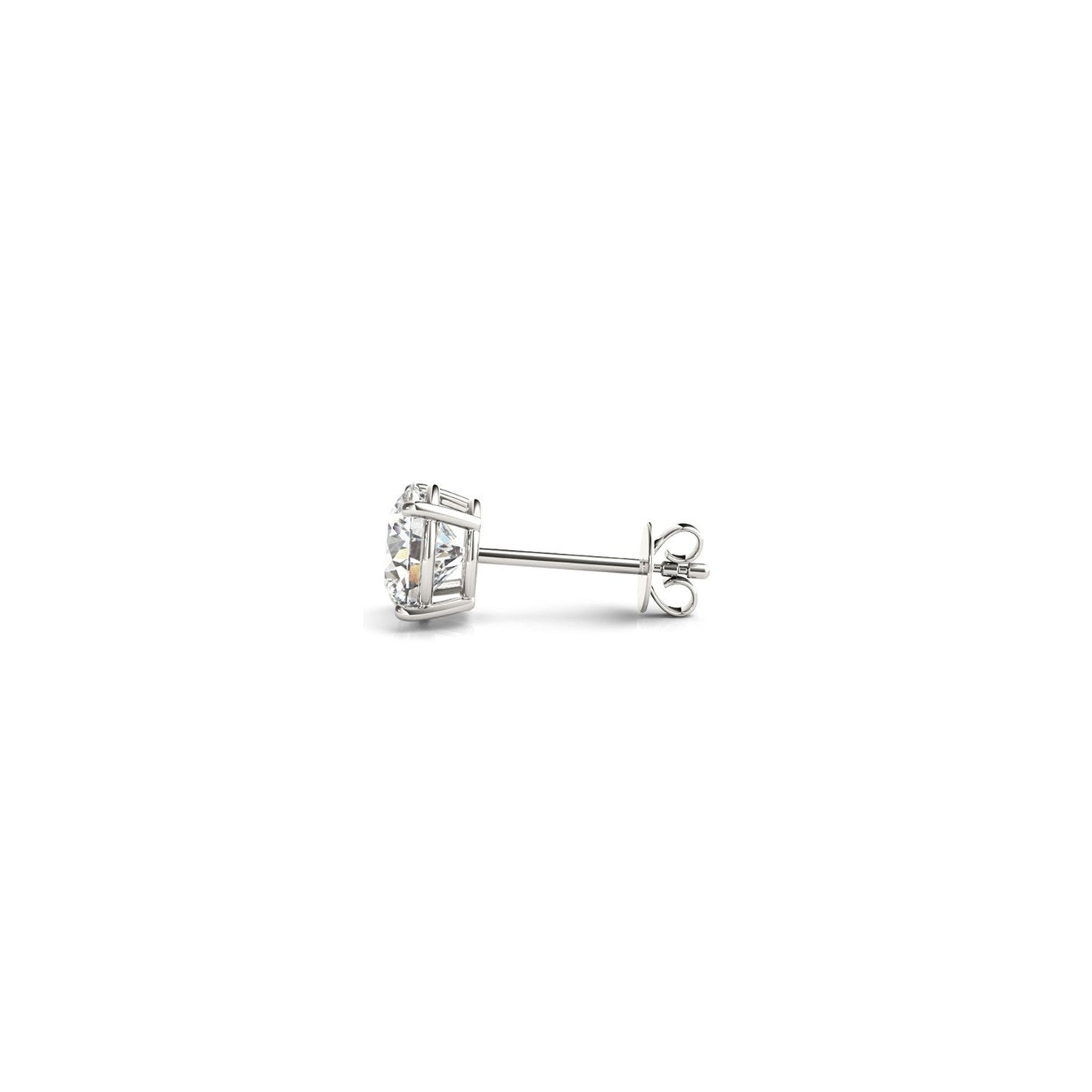 1 CTTW CERTIFIED IGI LAB GROWN ROUND DIAMOND STUD EARRINGS 14K WHITE GOLD(G/VS2)