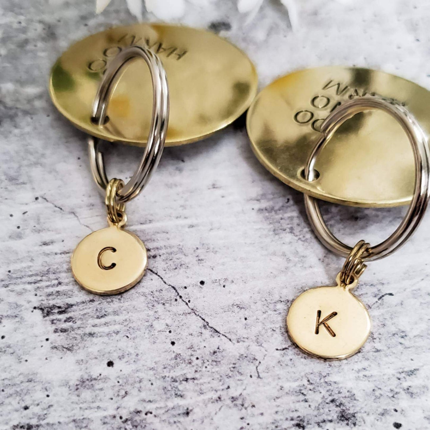 DO NO HARM TAKE NO SHIT BRASS DISC KEYCHAIN