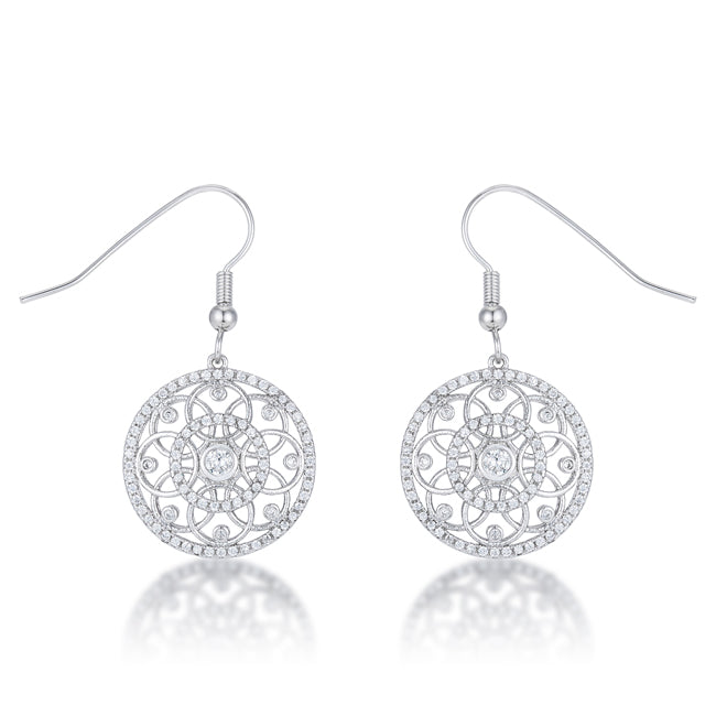 .95 CT INTERLOCKING CIRCLE AND CZ EARRINGS