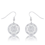.95 CT INTERLOCKING CIRCLE AND CZ EARRINGS