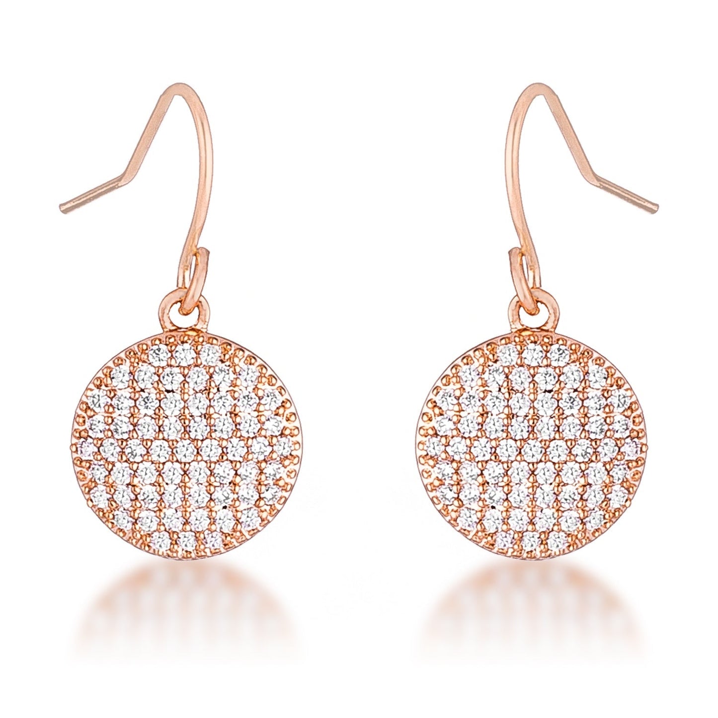 .6 CT ELEGANT CZ PLATED DISK EARRINGS