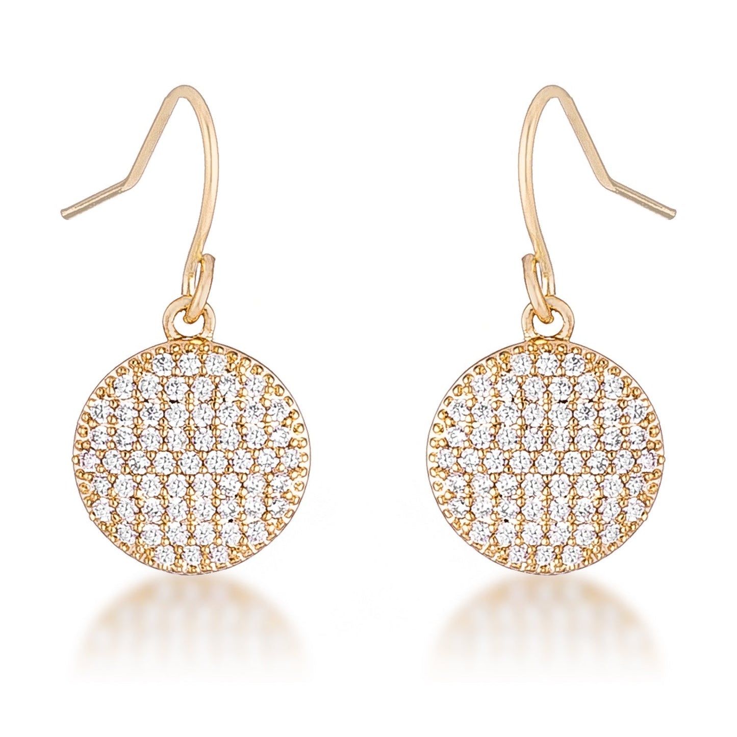 .6 CT ELEGANT CZ PLATED DISK EARRINGS