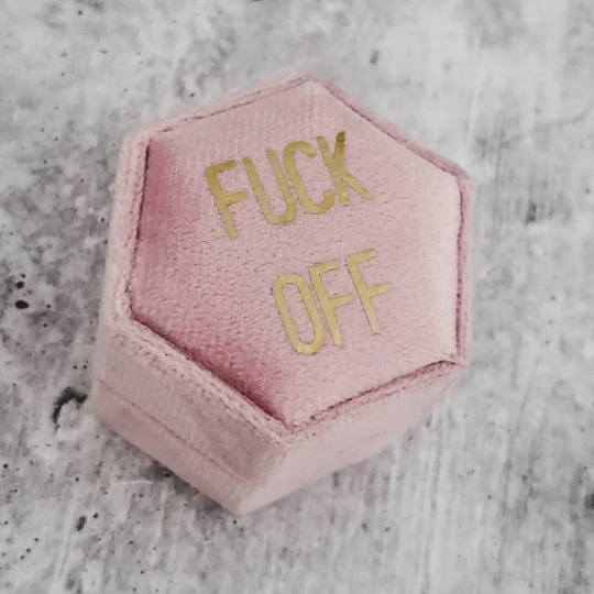 FUNNY CUSTOM VELVET RING BOX