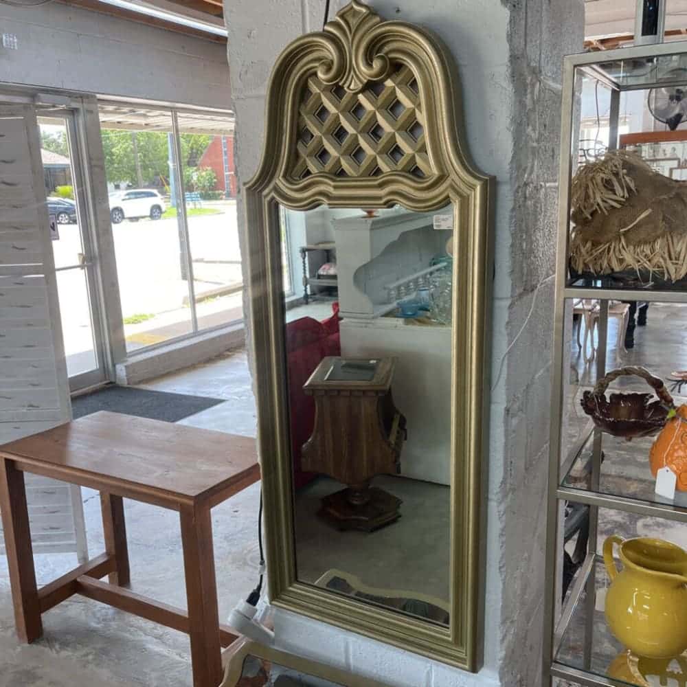 VINTAGE LONG WALL MIRROR + LOWBOY CONSOLE