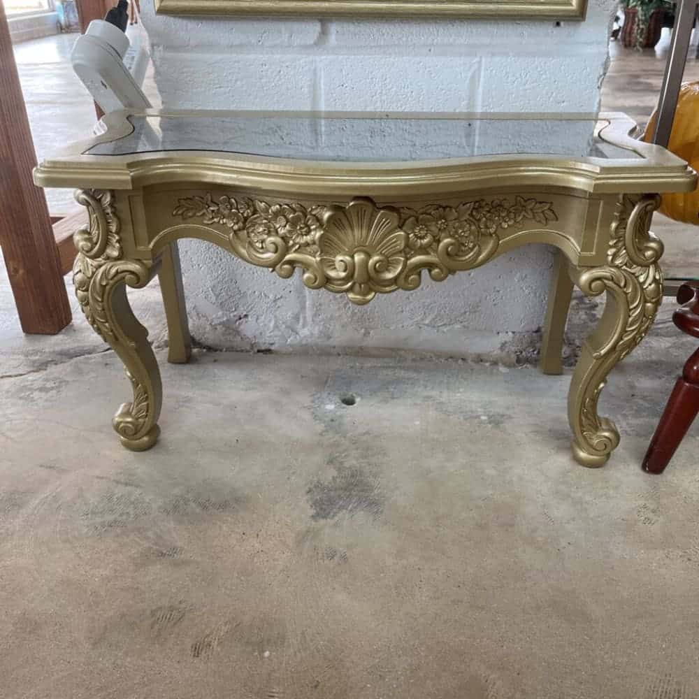 VINTAGE LONG WALL MIRROR + LOWBOY CONSOLE