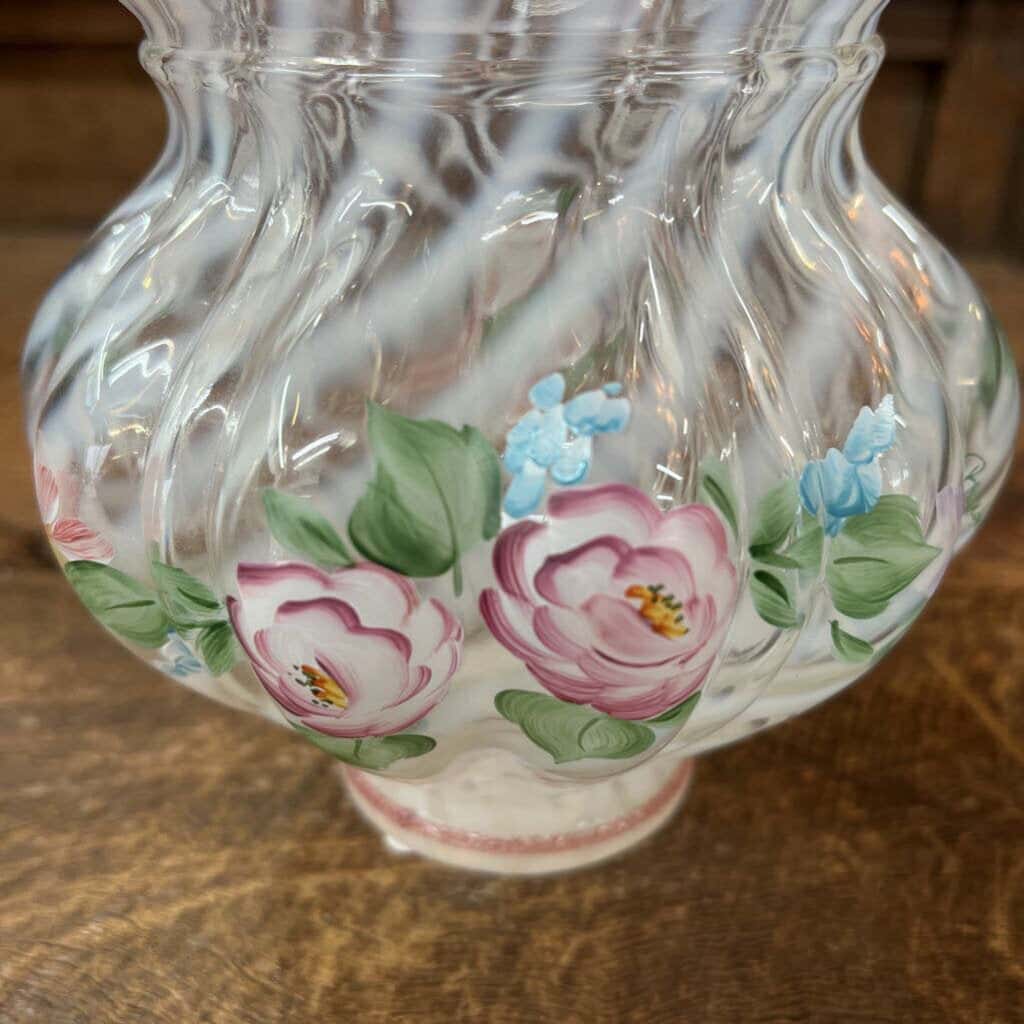 FENTON FRENCH OPALESCENT SPIRAL BASKET