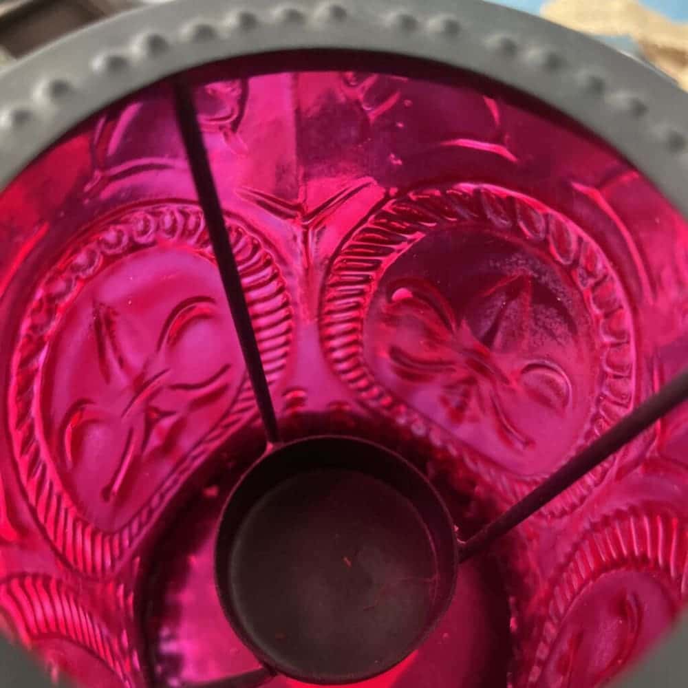 RED FLEUR D LES TEALIGHT HOLDER